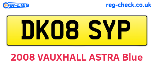 DK08SYP are the vehicle registration plates.