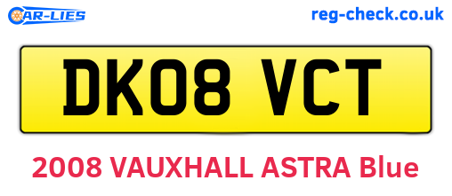 DK08VCT are the vehicle registration plates.