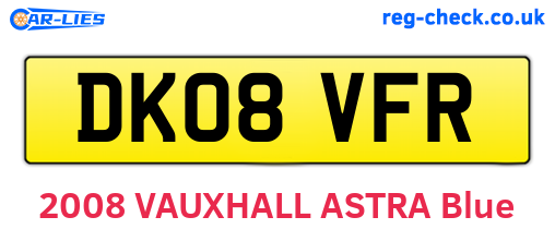 DK08VFR are the vehicle registration plates.