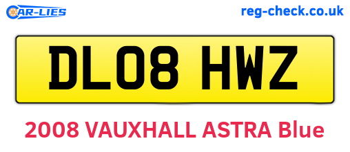 DL08HWZ are the vehicle registration plates.