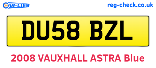 DU58BZL are the vehicle registration plates.