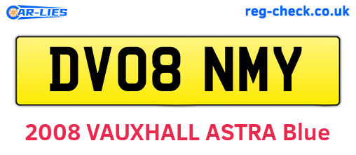 DV08NMY are the vehicle registration plates.