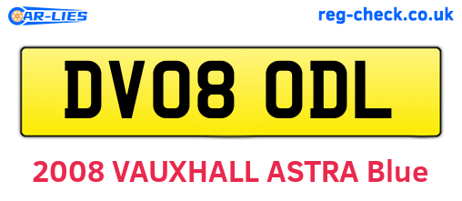 DV08ODL are the vehicle registration plates.