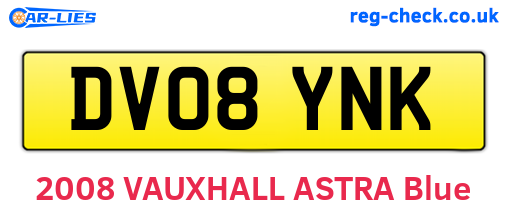 DV08YNK are the vehicle registration plates.