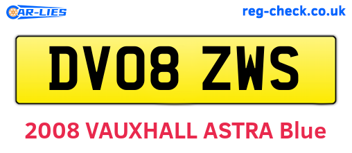 DV08ZWS are the vehicle registration plates.