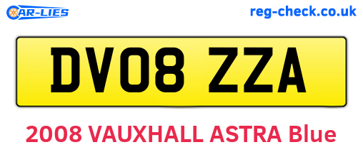 DV08ZZA are the vehicle registration plates.