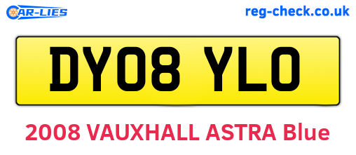 DY08YLO are the vehicle registration plates.