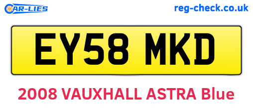EY58MKD are the vehicle registration plates.