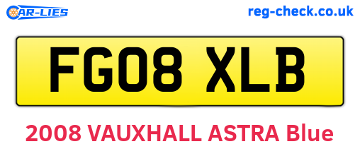 FG08XLB are the vehicle registration plates.