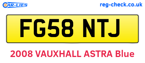 FG58NTJ are the vehicle registration plates.