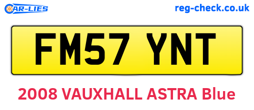 FM57YNT are the vehicle registration plates.