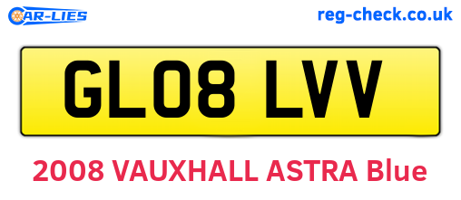 GL08LVV are the vehicle registration plates.