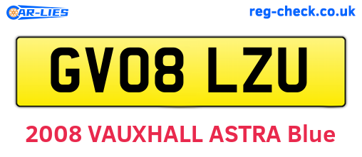 GV08LZU are the vehicle registration plates.