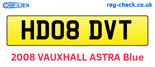 HD08DVT are the vehicle registration plates.