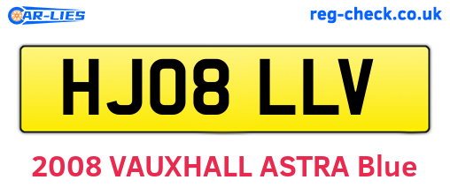 HJ08LLV are the vehicle registration plates.
