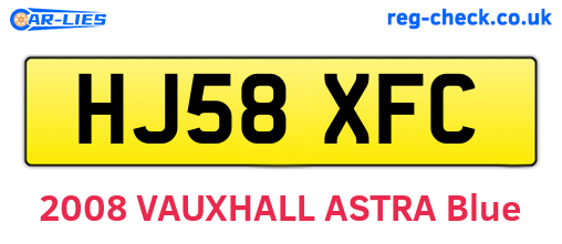 HJ58XFC are the vehicle registration plates.