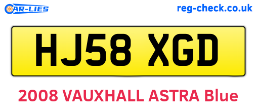 HJ58XGD are the vehicle registration plates.