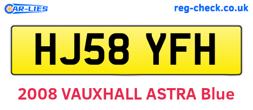 HJ58YFH are the vehicle registration plates.