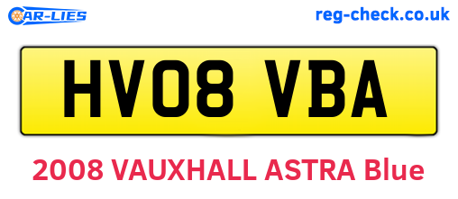 HV08VBA are the vehicle registration plates.