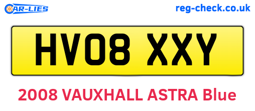 HV08XXY are the vehicle registration plates.