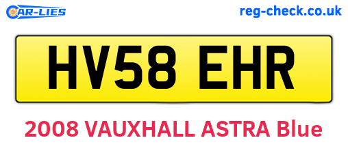 HV58EHR are the vehicle registration plates.