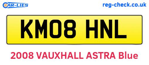 KM08HNL are the vehicle registration plates.