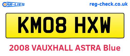 KM08HXW are the vehicle registration plates.