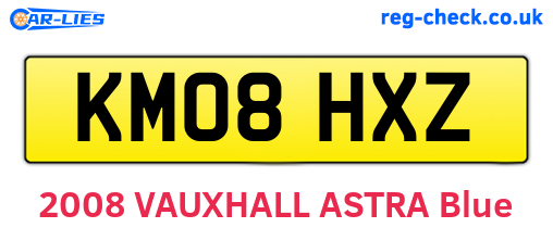 KM08HXZ are the vehicle registration plates.
