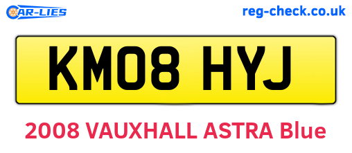 KM08HYJ are the vehicle registration plates.