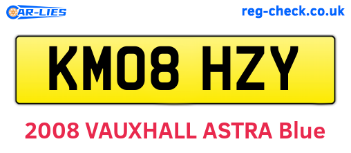 KM08HZY are the vehicle registration plates.