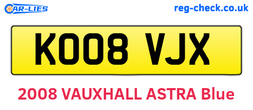 KO08VJX are the vehicle registration plates.