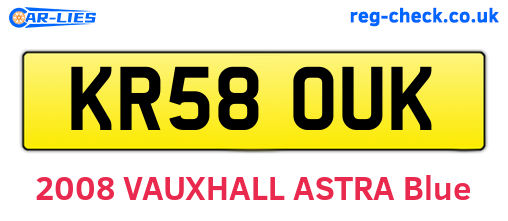 KR58OUK are the vehicle registration plates.