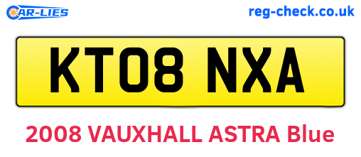KT08NXA are the vehicle registration plates.
