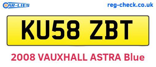 KU58ZBT are the vehicle registration plates.