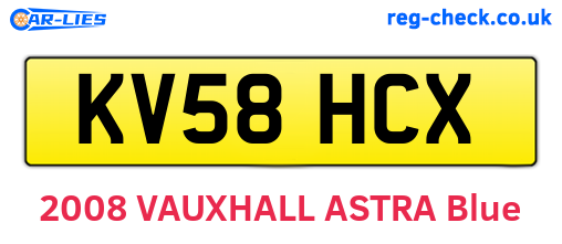 KV58HCX are the vehicle registration plates.