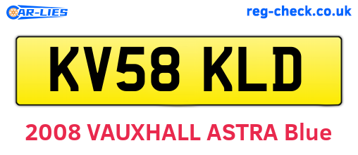 KV58KLD are the vehicle registration plates.