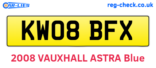 KW08BFX are the vehicle registration plates.