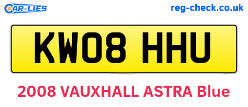 KW08HHU are the vehicle registration plates.