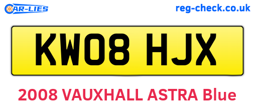 KW08HJX are the vehicle registration plates.