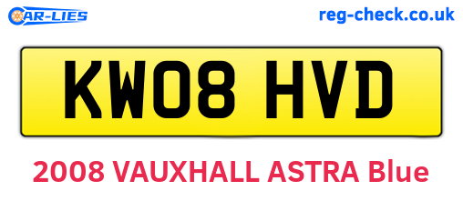 KW08HVD are the vehicle registration plates.