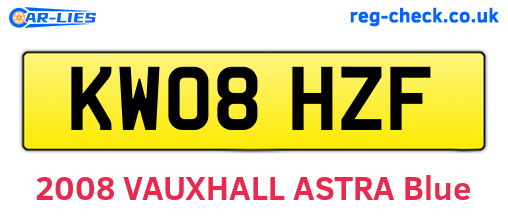 KW08HZF are the vehicle registration plates.