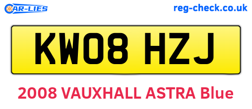 KW08HZJ are the vehicle registration plates.