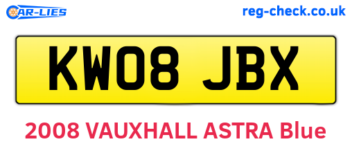 KW08JBX are the vehicle registration plates.