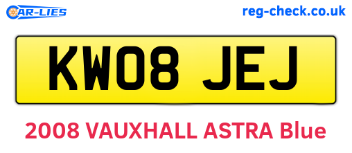 KW08JEJ are the vehicle registration plates.