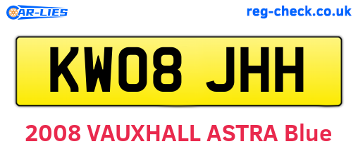 KW08JHH are the vehicle registration plates.