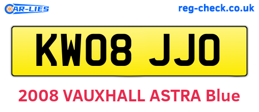 KW08JJO are the vehicle registration plates.