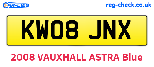 KW08JNX are the vehicle registration plates.