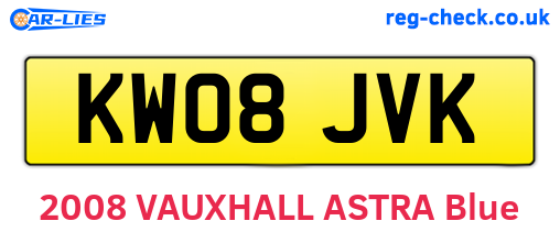 KW08JVK are the vehicle registration plates.