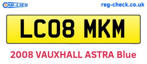 LC08MKM are the vehicle registration plates.