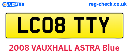 LC08TTY are the vehicle registration plates.